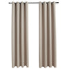 Pimennysverhot metallirenkailla 2 kpl beige 140x225 cm