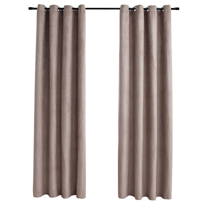 Pimennysverhot metallirenkailla 2 kpl ruskeanharmaa 140x175 cm