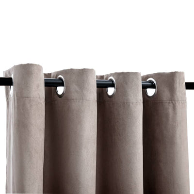 Pimennysverhot metallirenkailla 2 kpl ruskeanharmaa 140x175 cm