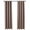 Pimennysverhot metallirenkailla 2 kpl ruskeanharmaa 140x225 cm