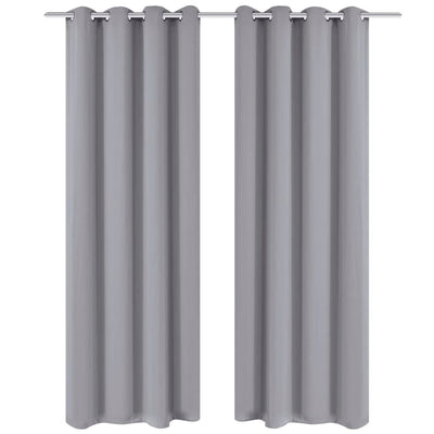 Pimennysverhot purjerenkailla 2 kpl 135x175 cm Harmaa