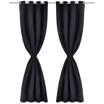 Pimennysverhot purjerenkailla 2 kpl 135x175 cm Musta