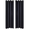 Pimennysverhot purjerenkailla 2 kpl 135x175 cm Musta