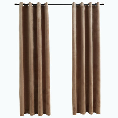 Pimennysverhot renkailla 2 kpl sametti beige 140x225 cm