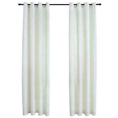Pimennysverhot renkailla 2 kpl sametti kerma 140x175 cm