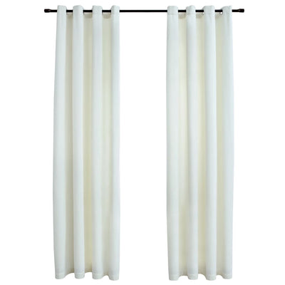 Pimennysverhot renkailla 2 kpl sametti kerma 140x225 cm
