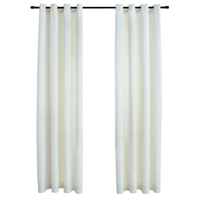 Pimennysverhot renkailla 2 kpl sametti kerma 140x245 cm