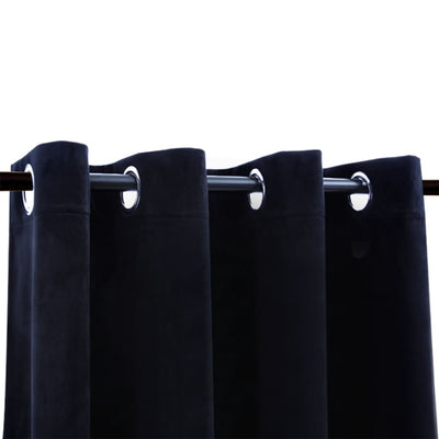 Pimennysverhot renkailla 2 kpl sametti musta 140x175 cm