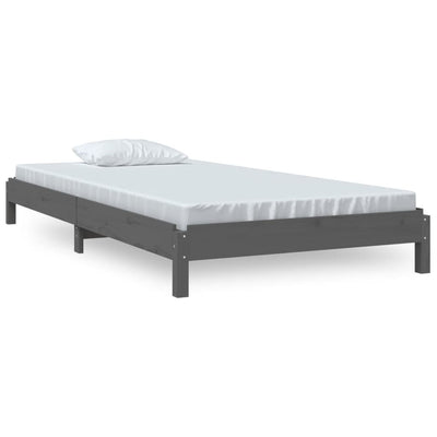 Pinottava sänky harmaa 75x190 cm täysi mänty