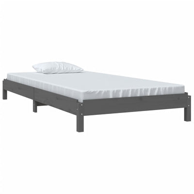 Pinottava sänky harmaa 75x190 cm täysi mänty