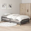 Pinottava sänky harmaa 75x190 cm täysi mänty