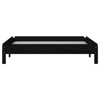 Pinottava sänky musta 100x200 cm täysi mänty