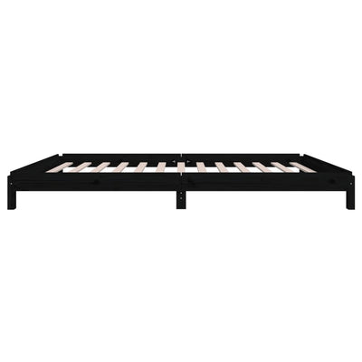 Pinottava sänky musta 100x200 cm täysi mänty