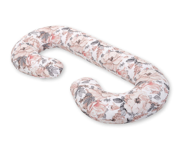 Bobono - Puuvillainen tyynyliina raskaus-tyynyyn Pillow C - sepianväriset ruusut
