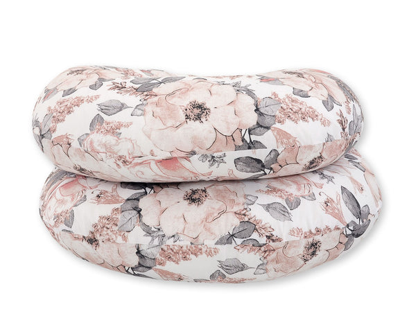 Bobono - Puuvillainen tyynyliina raskaus-tyynyyn Pillow C - sepianväriset ruusut