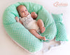 Bobono - Raskaustyyny pidempi, irrotettava tyynynpäällinen, Mini-rosette minttu