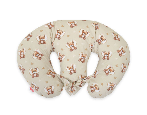 Bobono - Imetystyyny kaksosille, irrotettava käsivapaa imetyskruasanttityyny Teddy Love