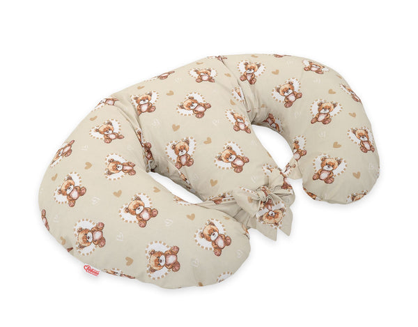 Bobono - Imetystyyny kaksosille, irrotettava käsivapaa imetyskruasanttityyny Teddy Love