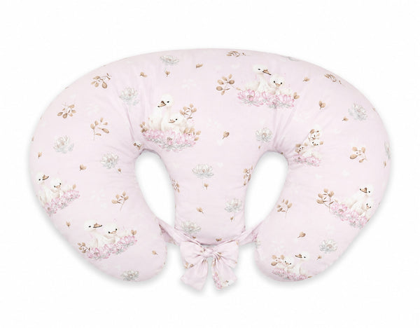Bobono - Kaksosten imetystyyny irrotettavalla päällisellä, hands-free-ruokintaan, Little Swans