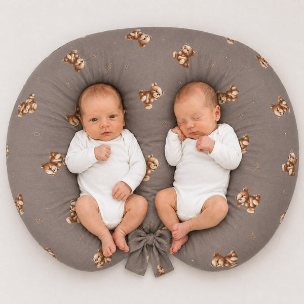 Bobono - Bobono imetystyynyn vaihtopäällinen kaksosille 100 % puuvillaa Toffee Teddy