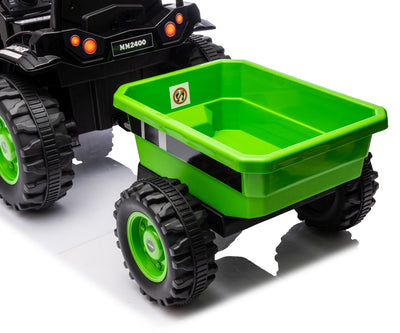 Pojazd na akumulator Traktor z przyczepą Farmer Green
