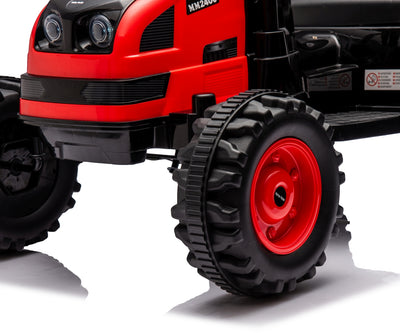 Pojazd na akumulator Traktor z przyczepą Farmer Red