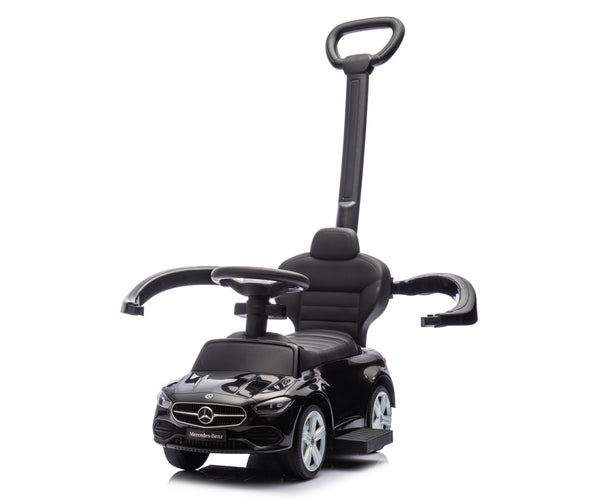 Lasten Työntökahvallinen Sähköauto, Musta