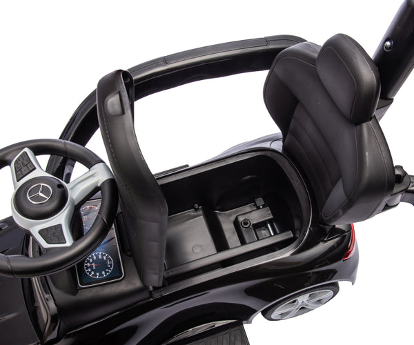 Lasten Työntökahvallinen Sähköauto, Musta