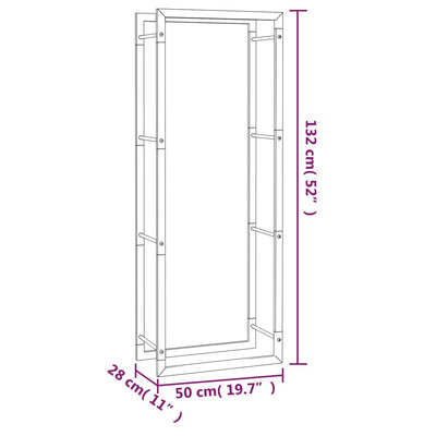 Polttopuuteline mattamusta 50x28x132 cm teräs