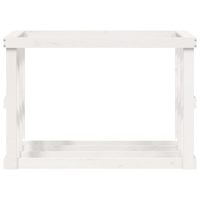 Polttopuuteline ulos valkoinen 108x52x74 cm täysi mänty