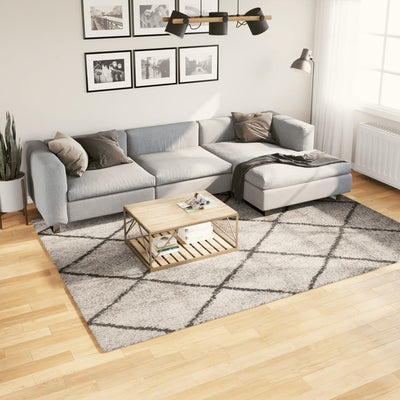 Pörrömatto korkeanukkainen beige ja antrasiitti 200x280 cm