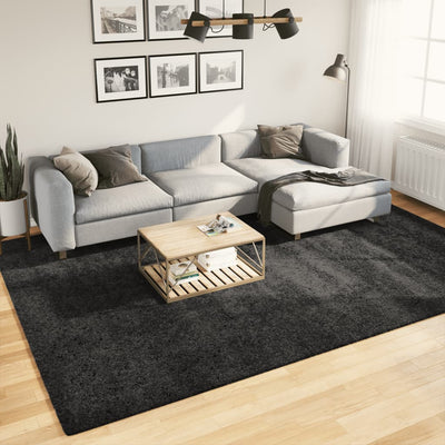 Pörrömatto korkeanukkainen moderni antrasiitti 240x340 cm