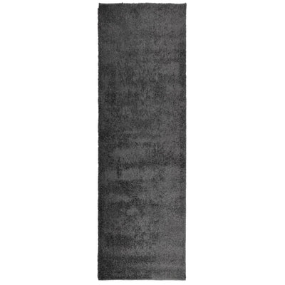 Pörrömatto korkeanukkainen moderni antrasiitti 80x250 cm