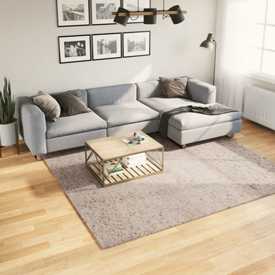 Pörrömatto korkeanukkainen moderni beige 240x240 cm