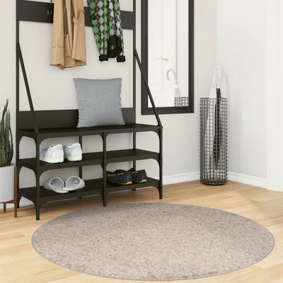 Pörrömatto korkeanukkainen moderni beige Ø 120 cm