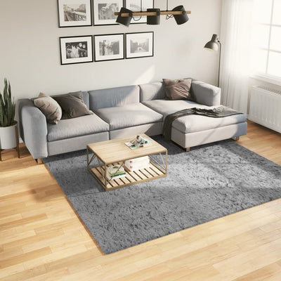 Pörrömatto korkeanukkainen moderni harmaa 240x240 cm