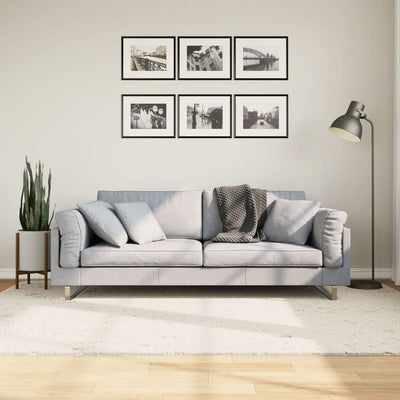 Pörrömatto korkeanukkainen moderni kerma 160x230 cm