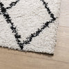 Pörrömatto korkeanukkainen moderni kerma ja musta 200x200 cm