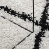 Pörrömatto korkeanukkainen moderni kerma ja musta 200x200 cm