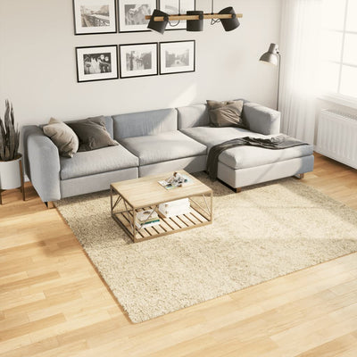 Pörrömatto korkeanukkainen moderni kulta 240x240 cm