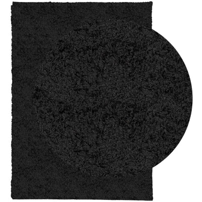 Pörrömatto korkeanukkainen moderni musta 200x280 cm