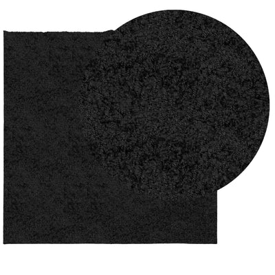 Pörrömatto korkeanukkainen moderni musta 240x240 cm