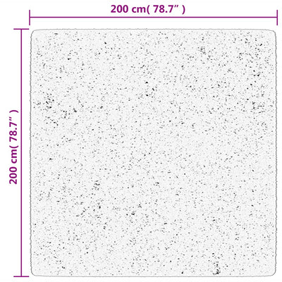 Pörrömatto korkeanukkainen moderni musta ja kerma 200x200 cm