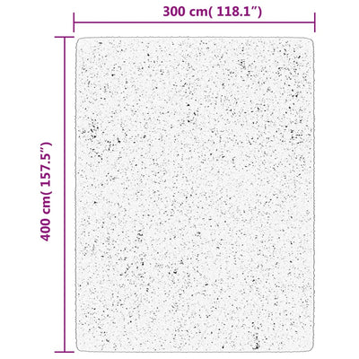 Pörrömatto korkeanukkainen moderni musta ja kerma 300x400 cm