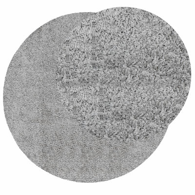 Pörrömatto korkeanukkainen moderni Ø 80 cm harmaa