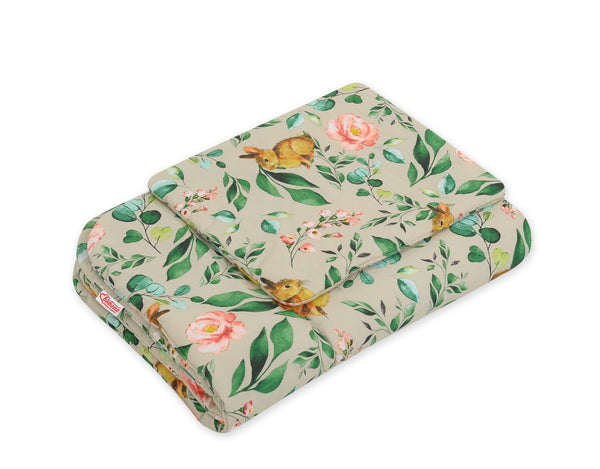 Newborn vuodevaatesetti 2-kpl 75x100cm - Rabbit with flowers