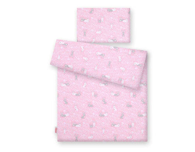 Pussilakanasetti Vauvalle - 135X100cm - Pink Rabbits