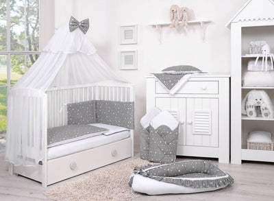 Pussilakanasetti Vauvalle - 120X90cm - Mini Stars White/White