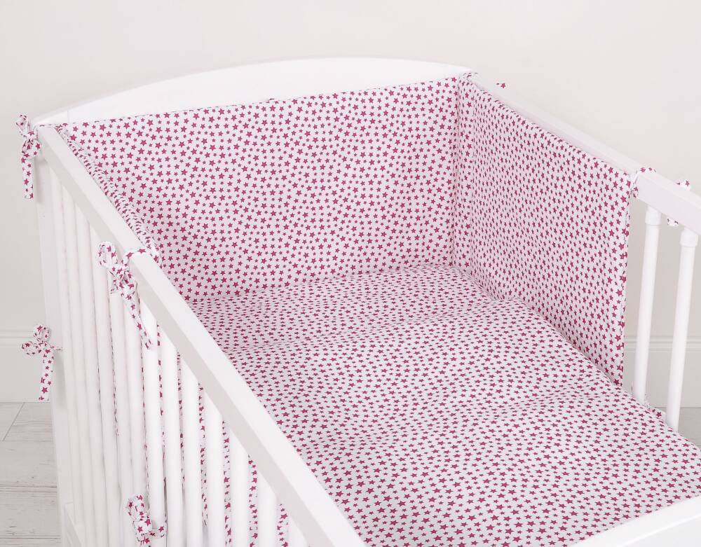Pussilakanasetti Vauvalle - 120X90cm - Burgundy Stars