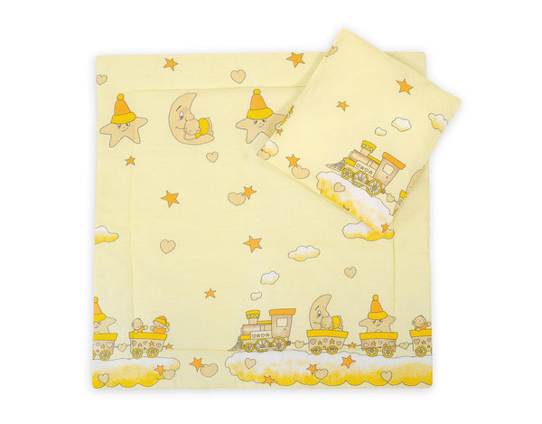 Vauvan peitto 77x77cm ja tyyny - Fun cream train